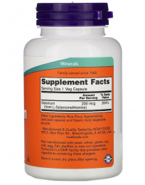 Selenium 200 mcg NOW 180 капс. - спортивное питание smart-food.shop